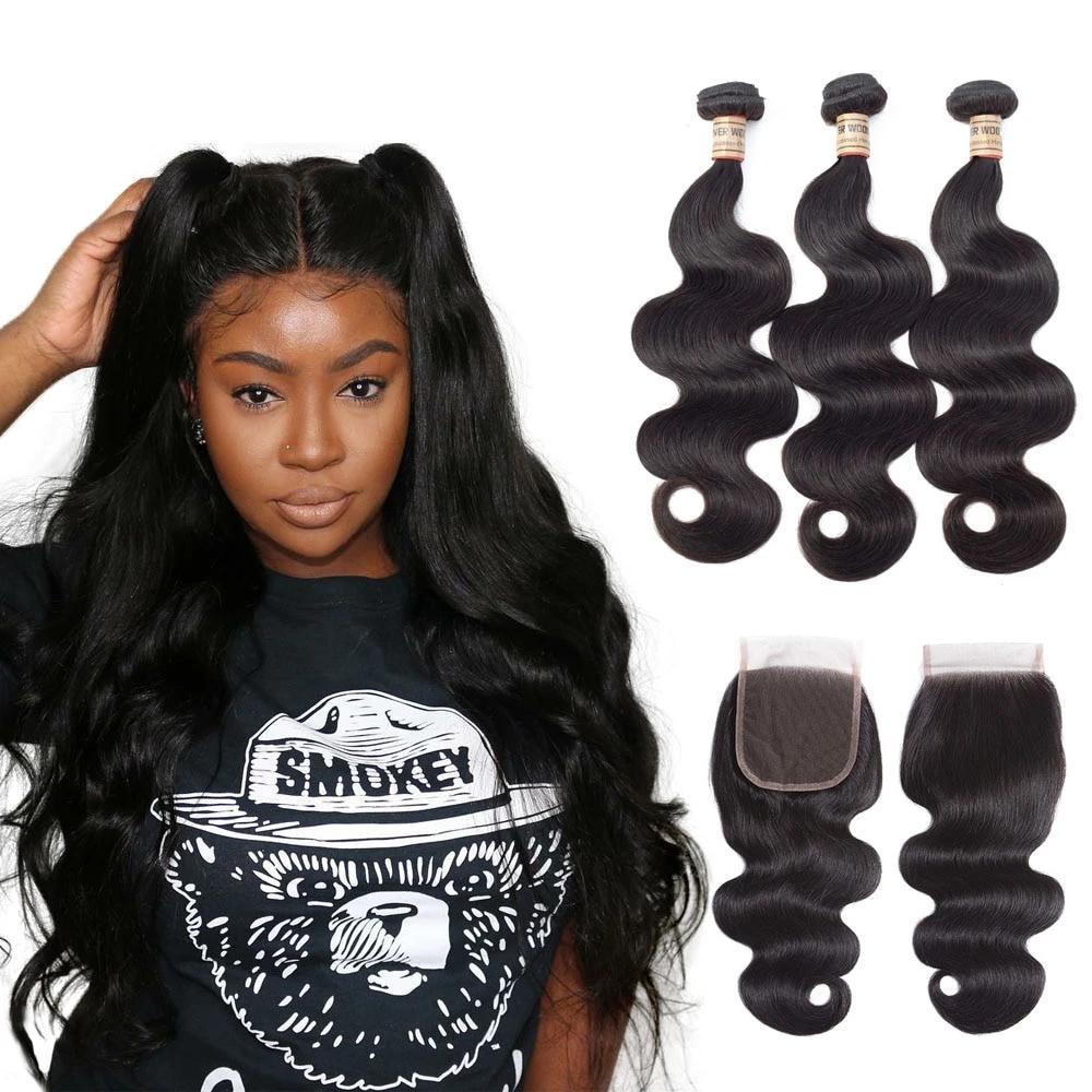 Body Wave Bundles With Closure Malaysian Human Hair