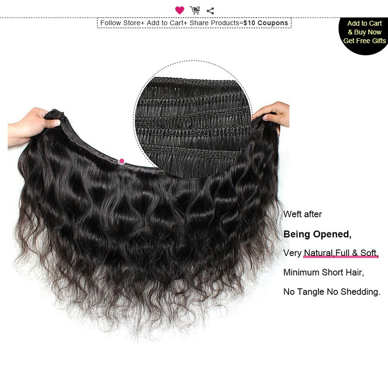 Brazilian Hair Weave Bundles 100% Human Hair