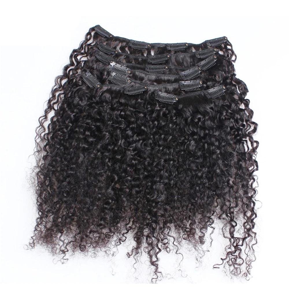 Mongolian Kinky Curly Clip Ins Human Hair