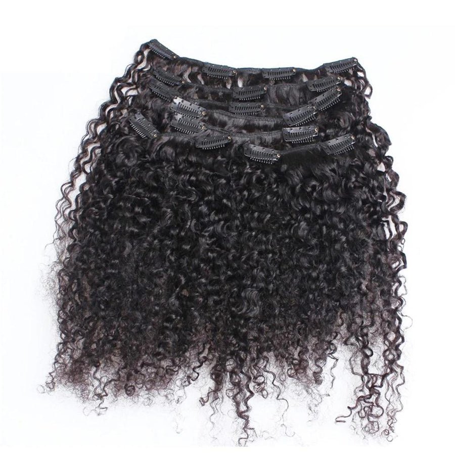 Mongolian Kinky Curly Clip Ins Human Hair